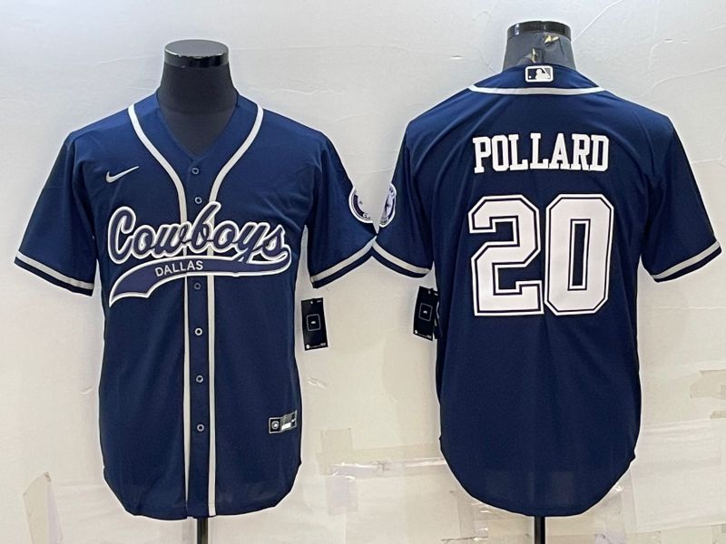 Men Dallas Cowboys 20 Pollard Blue 2022 Nike Co branded NFL Jerseys